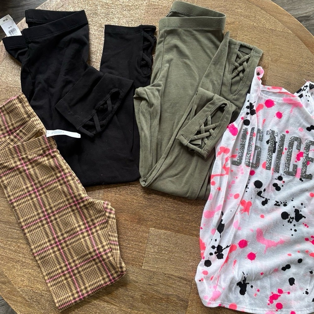 Girls Medium Pant Legging Bundle Size M (8) four items included.